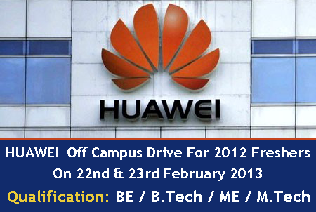 HUAWEI Jobs for freshers